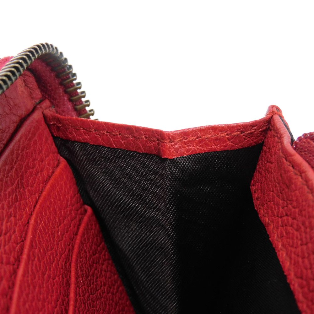 GUCCI Long Wallet Purse 496317 0GDAT 6461 Texture leather (embossed) Red x yellow x green x black Web Sherry Red Zip Around Vintage logo print Zip around wallet unisex(Unisex) Used Authentic