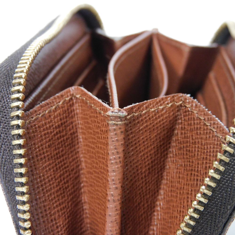 LOUIS VUITTON Coin case M60067 Monogram canvas x grain leather Marron Monogram Zip around purse