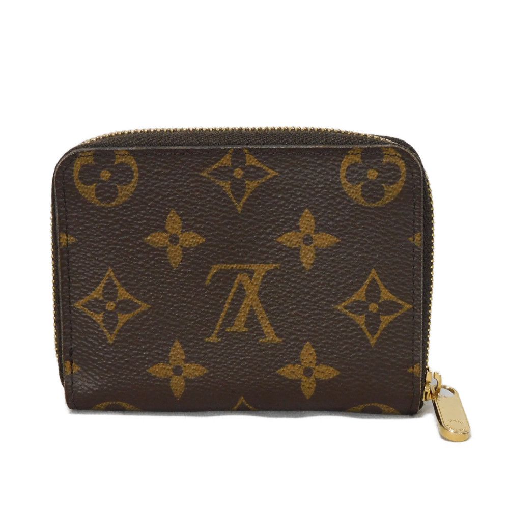LOUIS VUITTON Coin case M60067 Monogram canvas x grain leather Marron Monogram Zip around purse