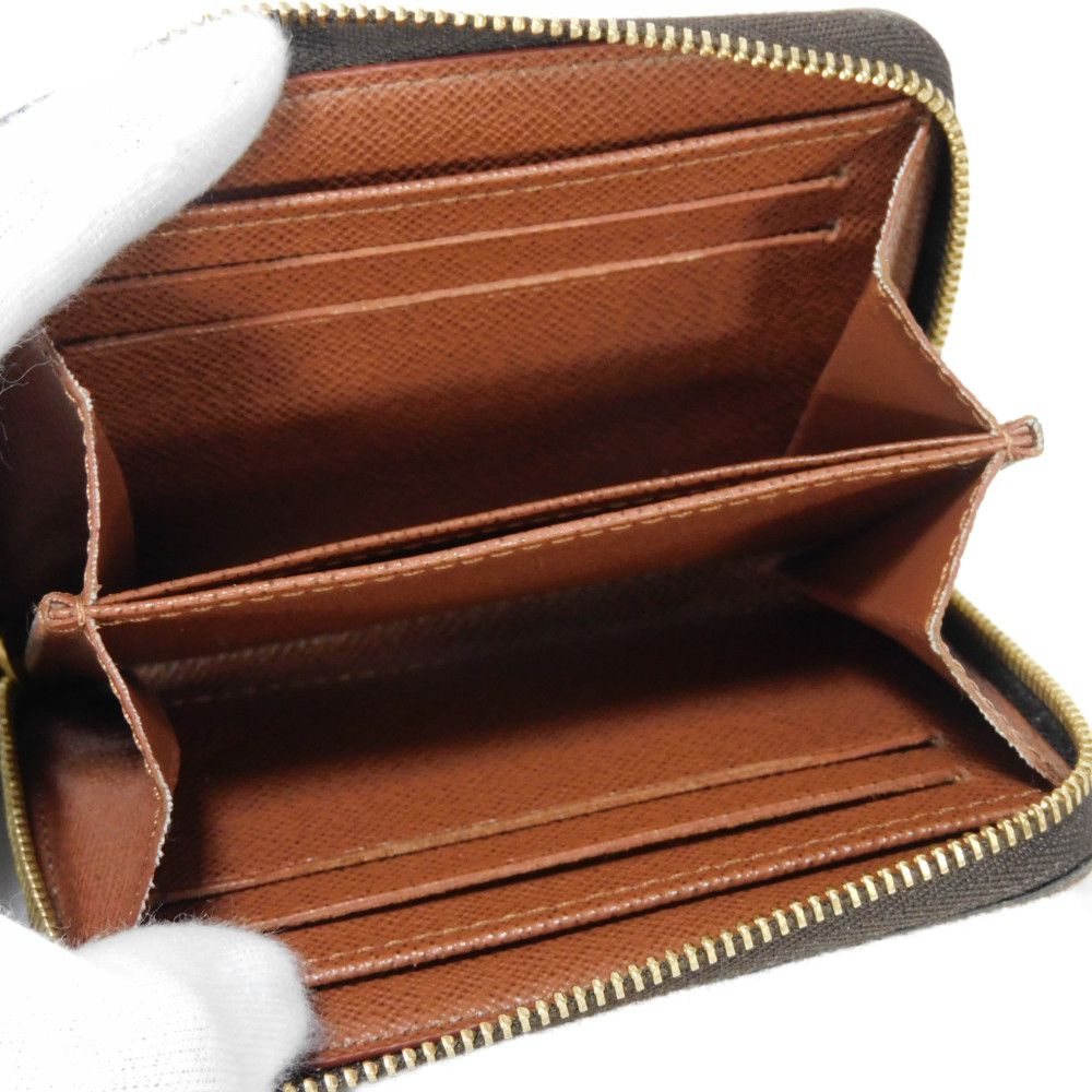 LOUIS VUITTON Coin case M60067 Monogram canvas x grain leather Marron Monogram Zip around purse