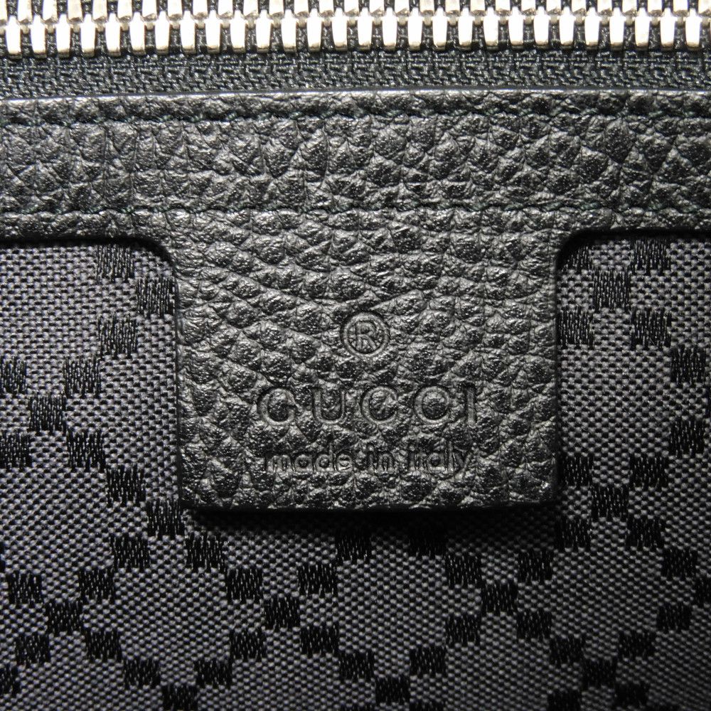 GUCCI Backpack 406364 Calf leather (embossed) Navy logo embossed daypack