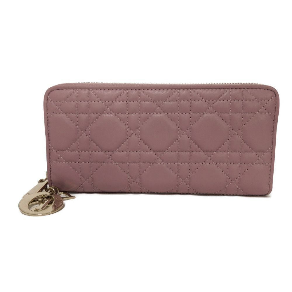 Dior Long Wallet Purse S0007ONMJ_M64P Lambskin (canage embossing) lavender Canage Lady Dior Voyageur Wallet