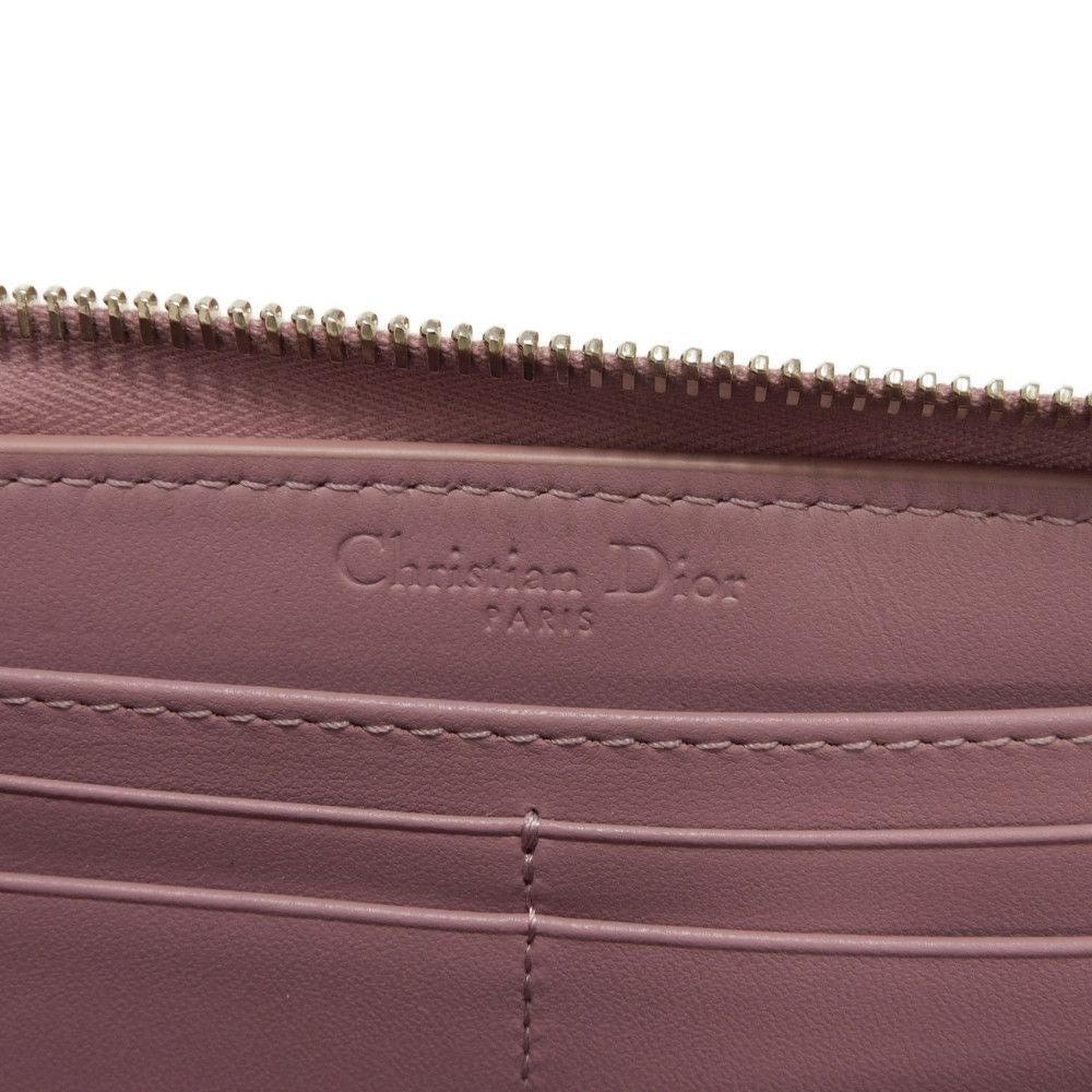 Dior Long Wallet Purse S0007ONMJ_M64P Lambskin (canage embossing) lavender Canage Lady Dior Voyageur Wallet