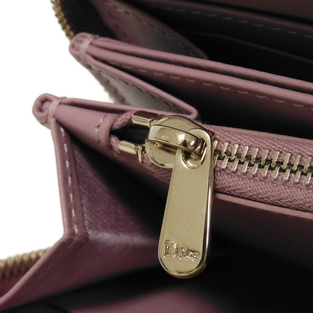 Dior Long Wallet Purse S0007ONMJ_M64P Lambskin (canage embossing) lavender Canage Lady Dior Voyageur Wallet