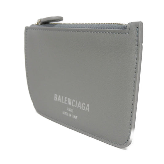BALENCIAGA Coin case 810902 2ABGG 1181 Smooth scarf skin gray Current Unused New logo foil stamping Cash 2.0 Long Coin and Card Holder unisex(Unisex) Used Authentic