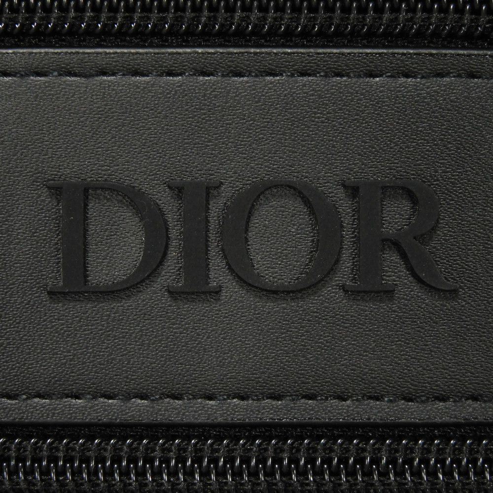 Dior business bag Nylon Navy novelty logo embossed double zip pouch