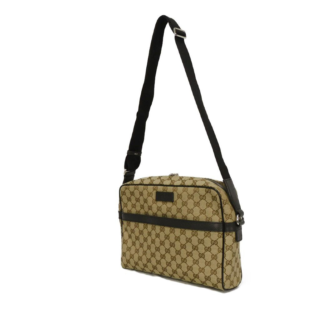 GUCCI Shoulder Bag 449173 KY9KN 9886 GG canvas x calf leather beige Logo embossing GG canvas messenger bag