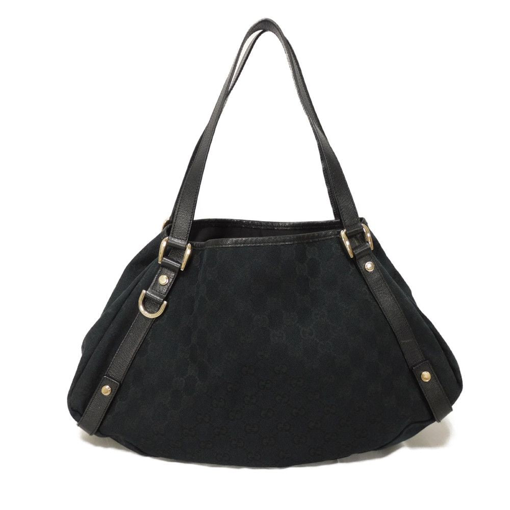 GUCCI Tote Bag 130736 GG canvas x calf leather black GG canvas Abby Tote