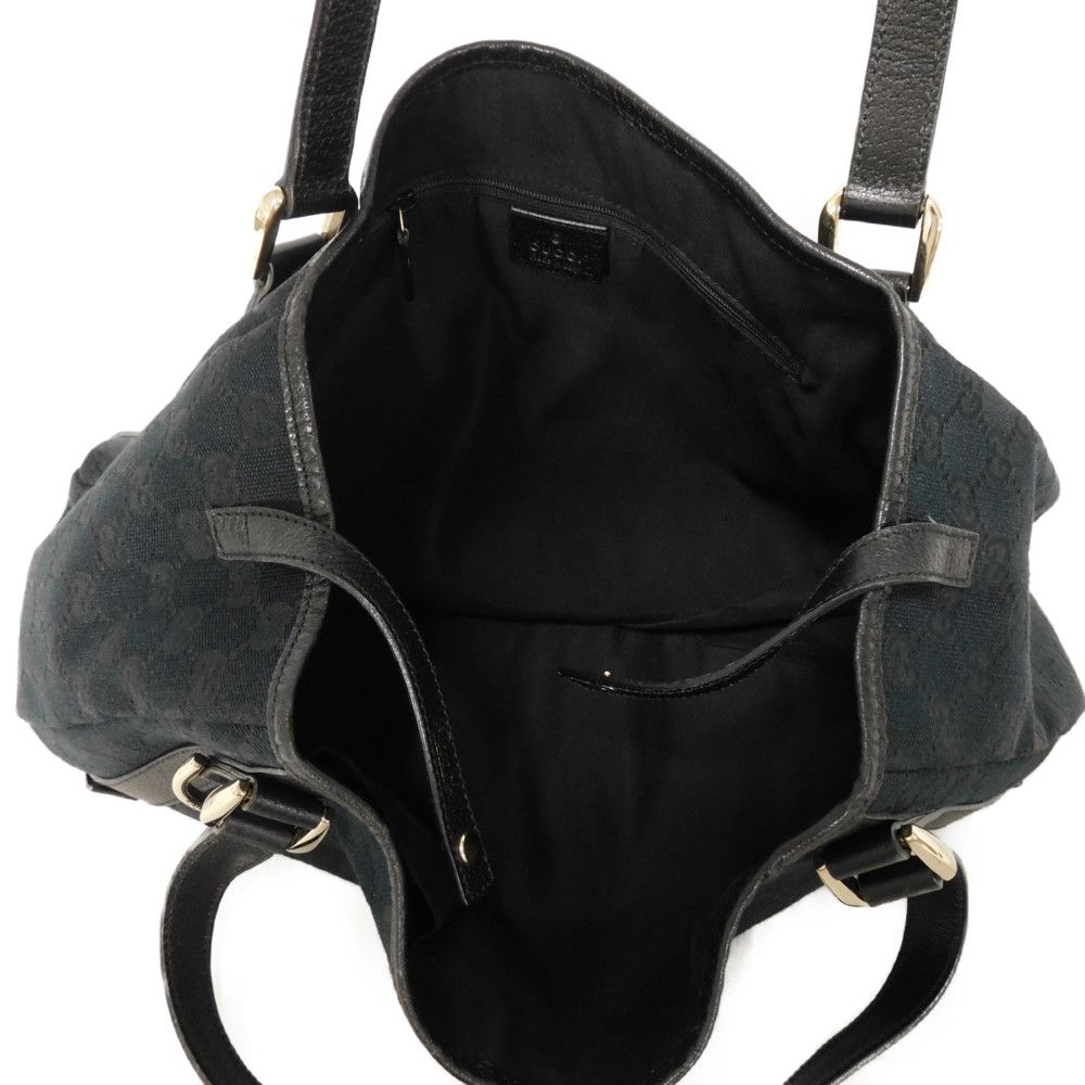 GUCCI Tote Bag 130736 GG canvas x calf leather black GG canvas Abby Tote