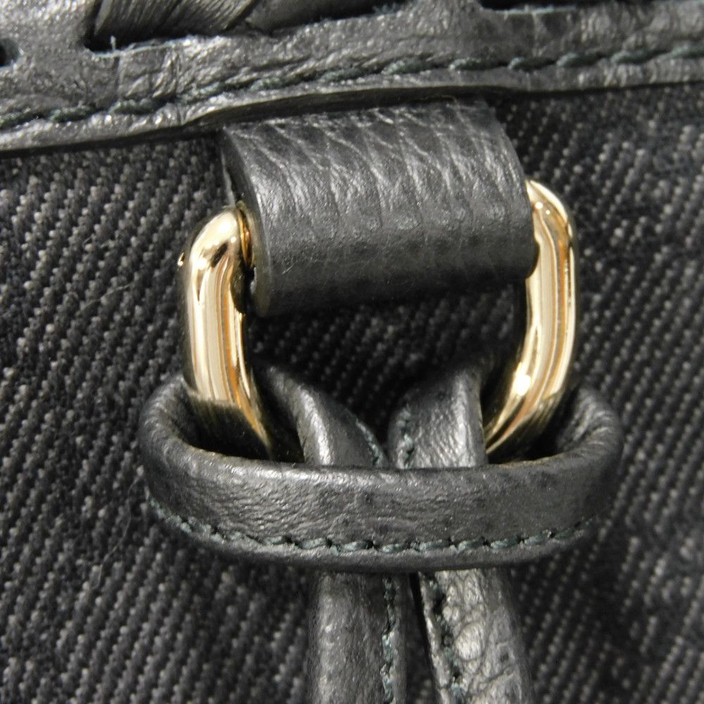 GUCCI Tote Bag 354665 GG denim canvas x calf leather black Tassel charm GG denim tote