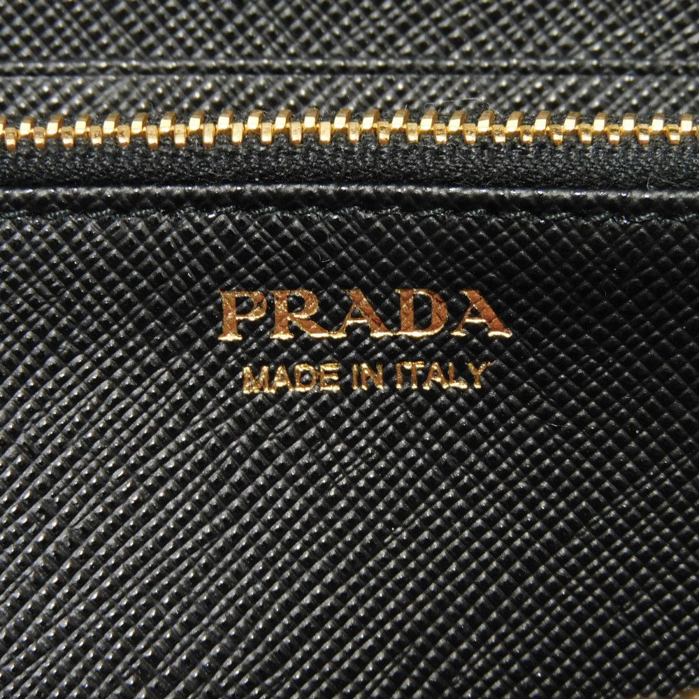 PRADA Long Wallet Purse 1ML506 ZLP F061H Safiano leather (stamped) Nero Ibisco Black Zip Around RFID Unused logo Saffiano zip around wallet unisex(Unisex) Used Authentic