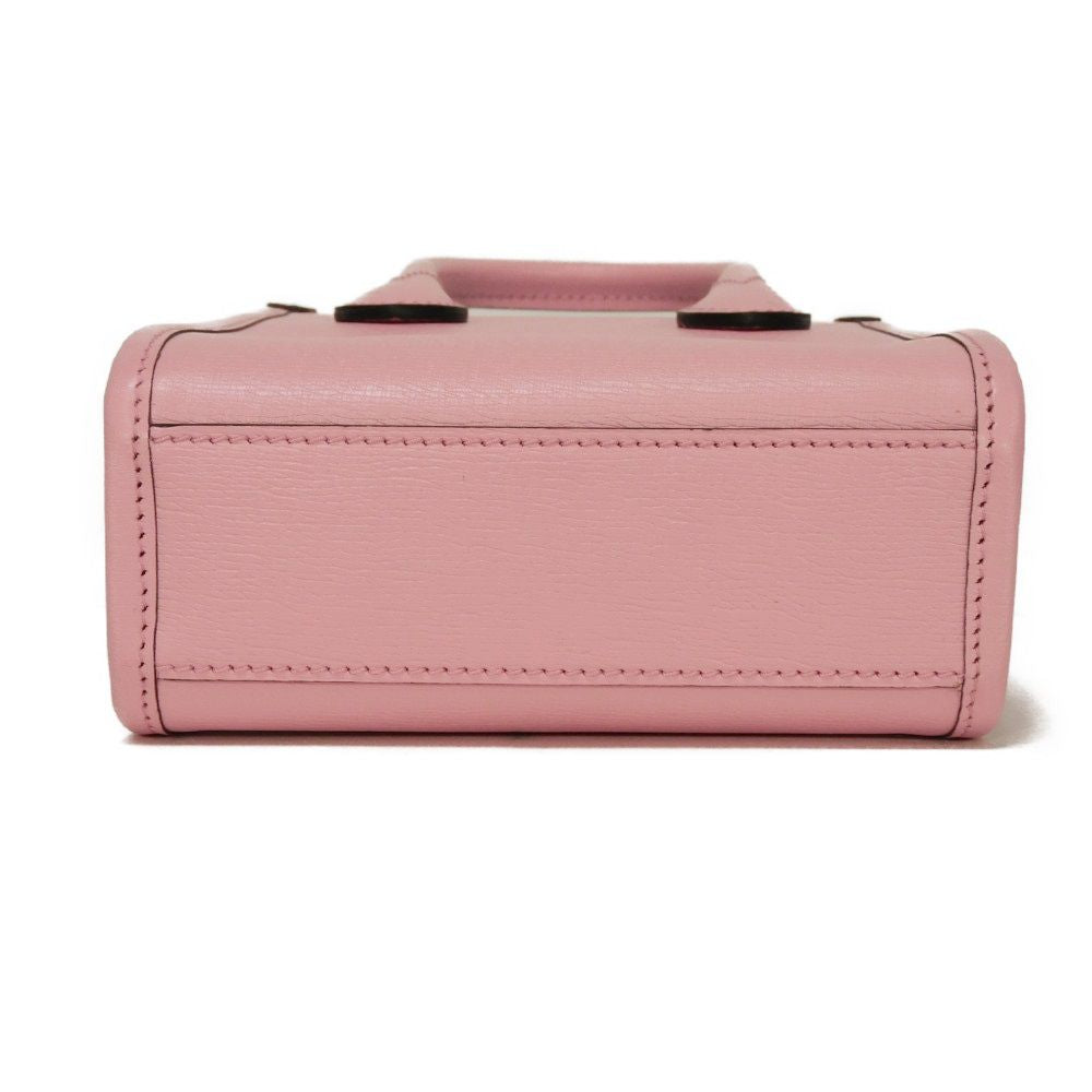 GUCCI Shoulder Bag 671623 U22AG 5964 Textured leather Light pink Banana Bolt Inazuma Pastel 2WAY Crossbody logo Bananya Mini Tote unisex(Unisex) Used Authentic
