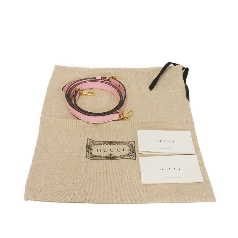 GUCCI Shoulder Bag 671623 U22AG 5964 Textured leather Light pink Banana Bolt Inazuma Pastel 2WAY Crossbody logo Bananya Mini Tote unisex(Unisex) Used Authentic