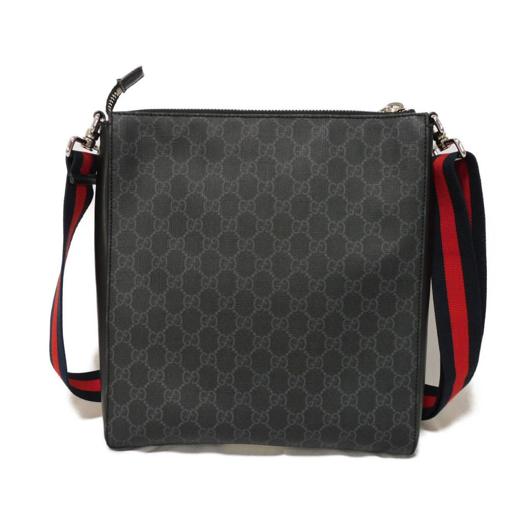 GUCCI Shoulder Bag 474137 K5RLN 1095 GG Supreme canvas (polyurethane processing) x Calfskin leather black Logo embossing GG Supreme Messenger Bag