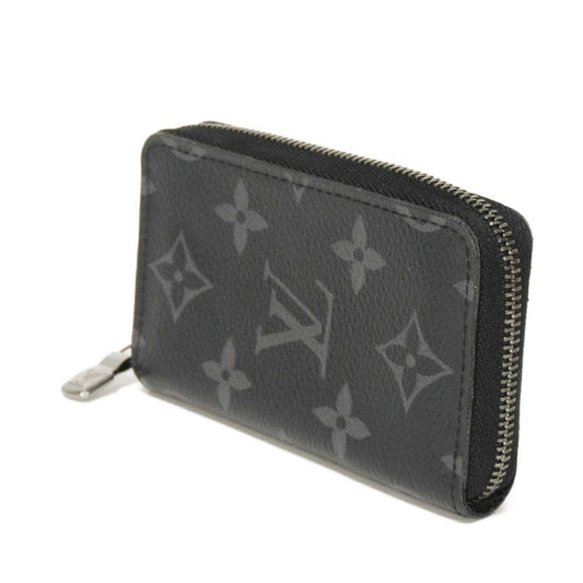 LOUIS VUITTON Coin case M81662 Monogram Eclipse canvas x grain leather Noir Monogram Eclipse Zippy Coin Purse Vertical