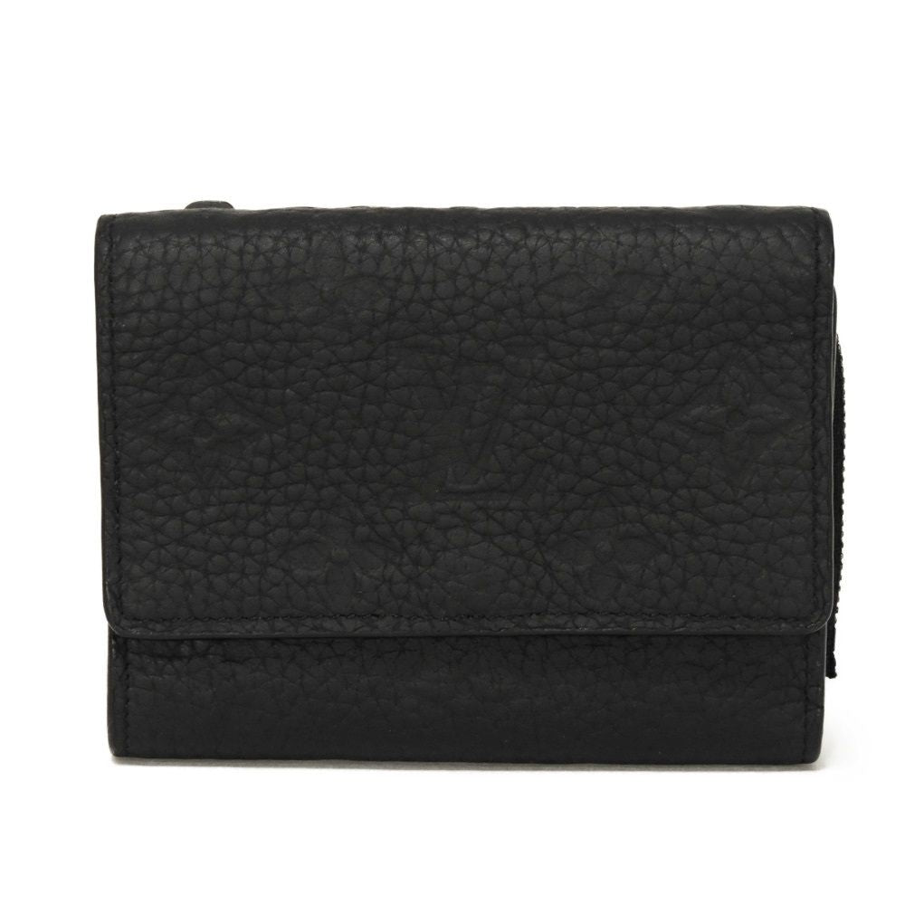 LOUIS VUITTON Tri-fold wallet M82556 Taurillon Clemence leather (monogram embossed) Noir Monogram Taurillon Clemence Portefeuille Pilot