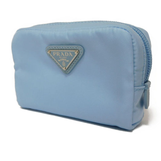 PRADA Clutch bag 1ND339 R067 F0076 recycled polyamide Light blue Current nylon pastel RFID in good condition Triangle logo Micro Re-Nylon Pouch unisex(Unisex) Used Authentic