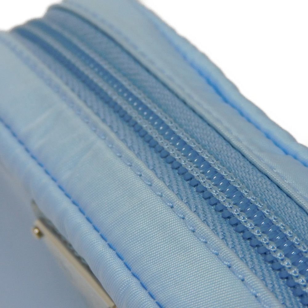 PRADA Clutch bag 1ND339 R067 F0076 recycled polyamide Light blue Current nylon pastel RFID in good condition Triangle logo Micro Re-Nylon Pouch unisex(Unisex) Used Authentic