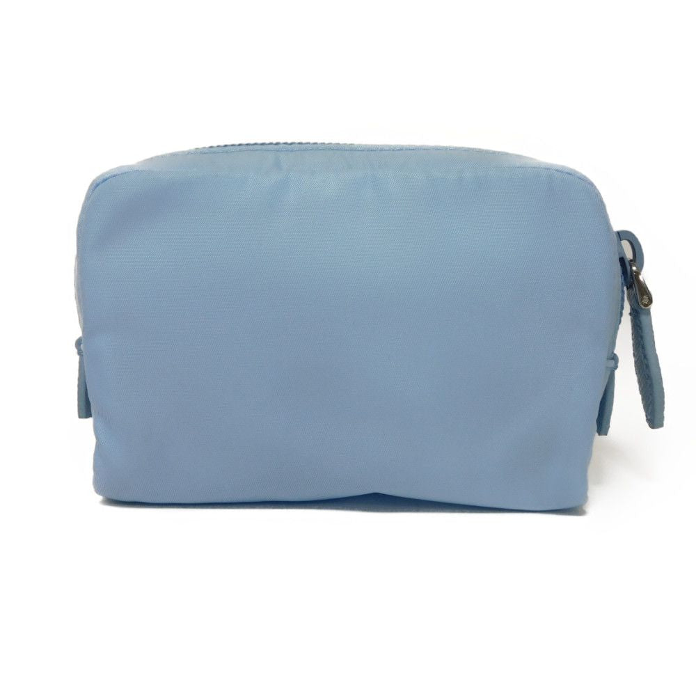 PRADA Clutch bag 1ND339 R067 F0076 recycled polyamide Light blue Current nylon pastel RFID in good condition Triangle logo Micro Re-Nylon Pouch unisex(Unisex) Used Authentic