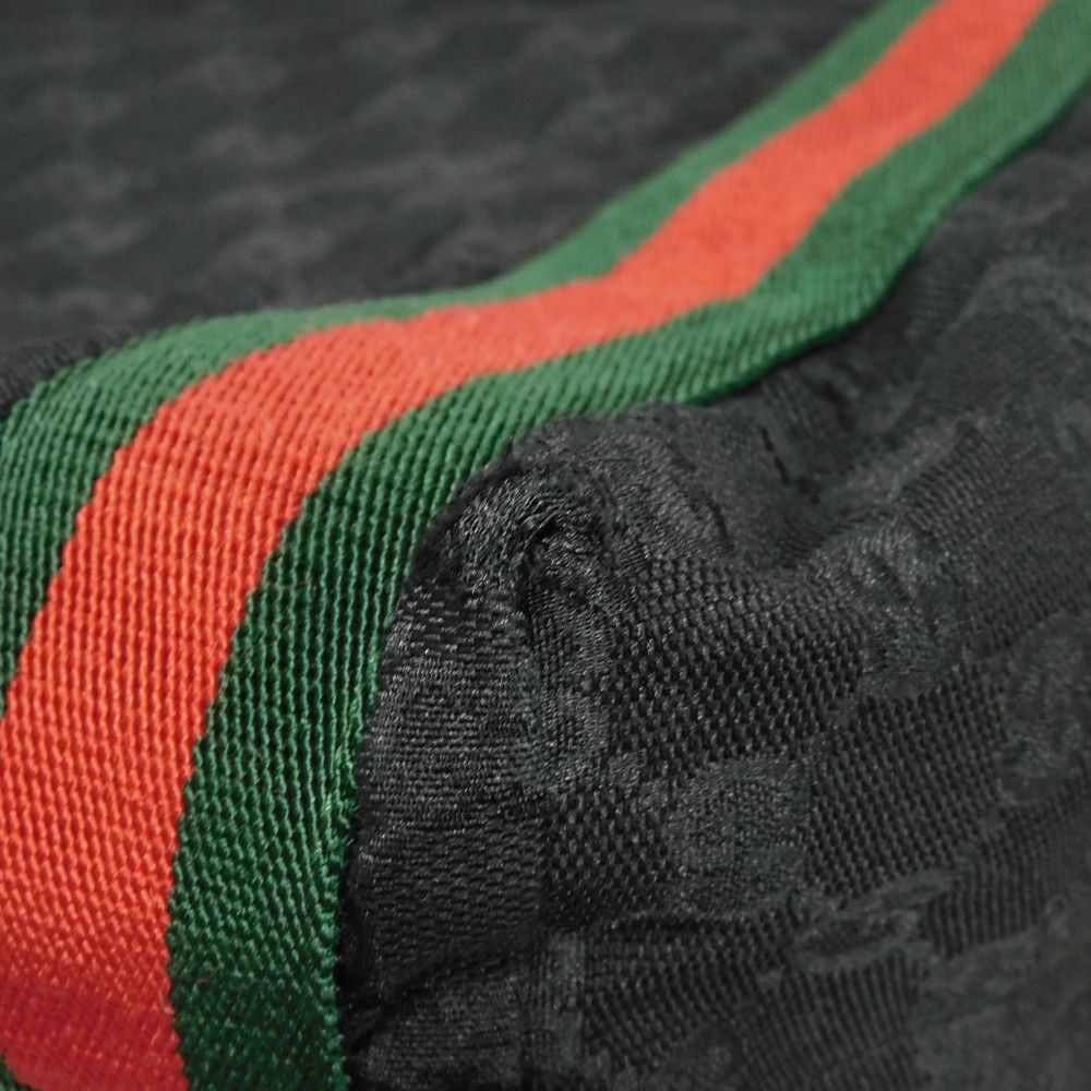 GUCCI Tote Bag 189669 GG canvas x calf leather (embossed) black Logo embossing GG canvas tote
