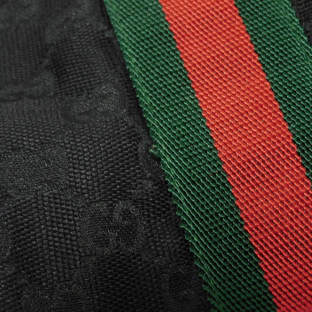 GUCCI Tote Bag 189669 GG canvas x calf leather (embossed) black Logo embossing GG canvas tote