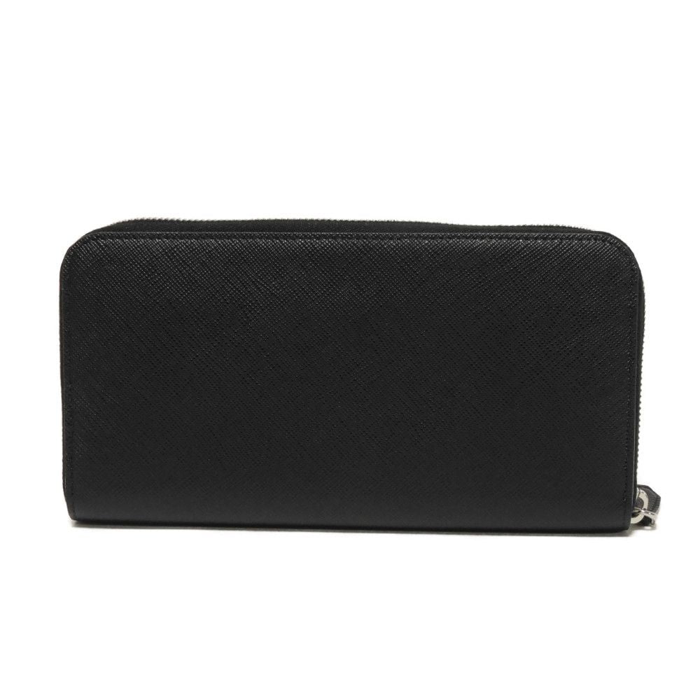 PRADA Long Wallet Purse Safiano leather (stamped) Nero logo Saffiano Robot Zip-Around Wallet