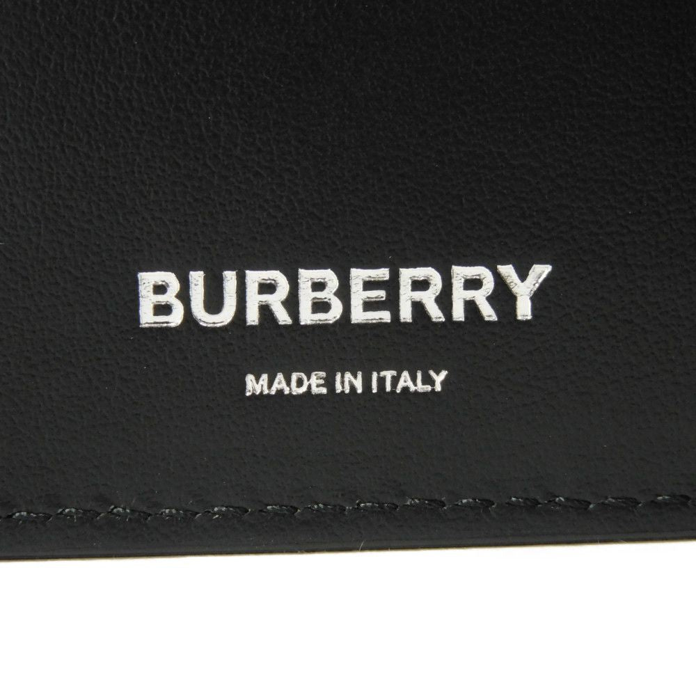 BURBERRY Long Wallet Purse 8054850 Smooth Calfskin Leather black Logo foil stamping Embossed Check Continental Wallet