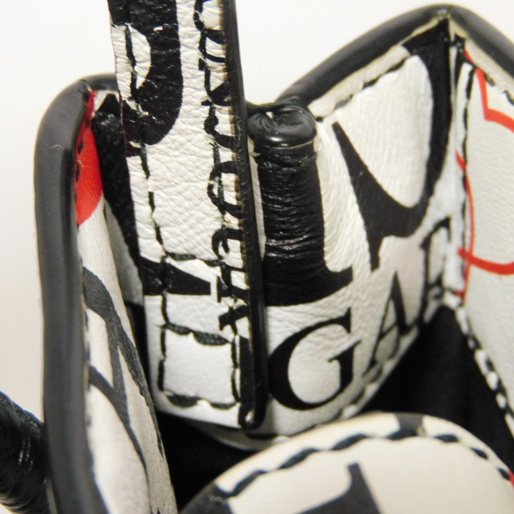 BALENCIAGA Handbag 593826 1BW5N 9065 Calf leather white logo bonjour paris shopping phone holder