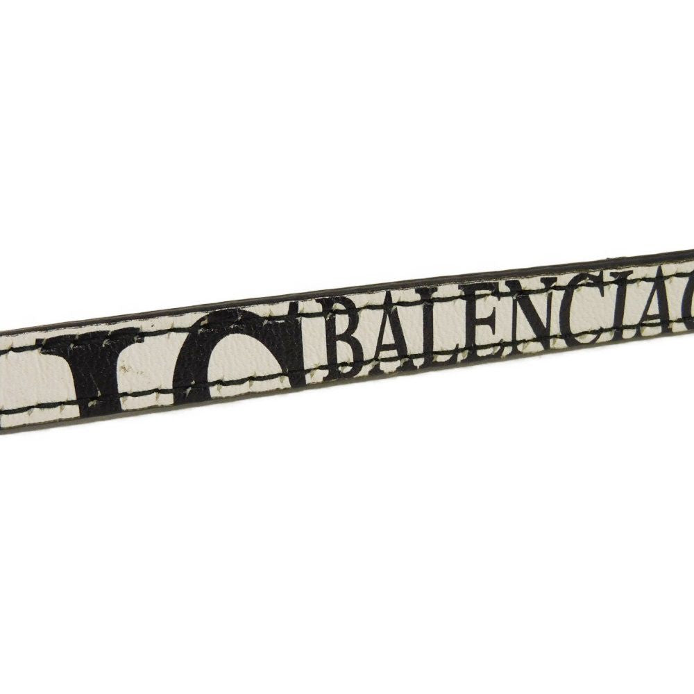 BALENCIAGA Handbag 593826 1BW5N 9065 Calf leather white logo bonjour paris shopping phone holder