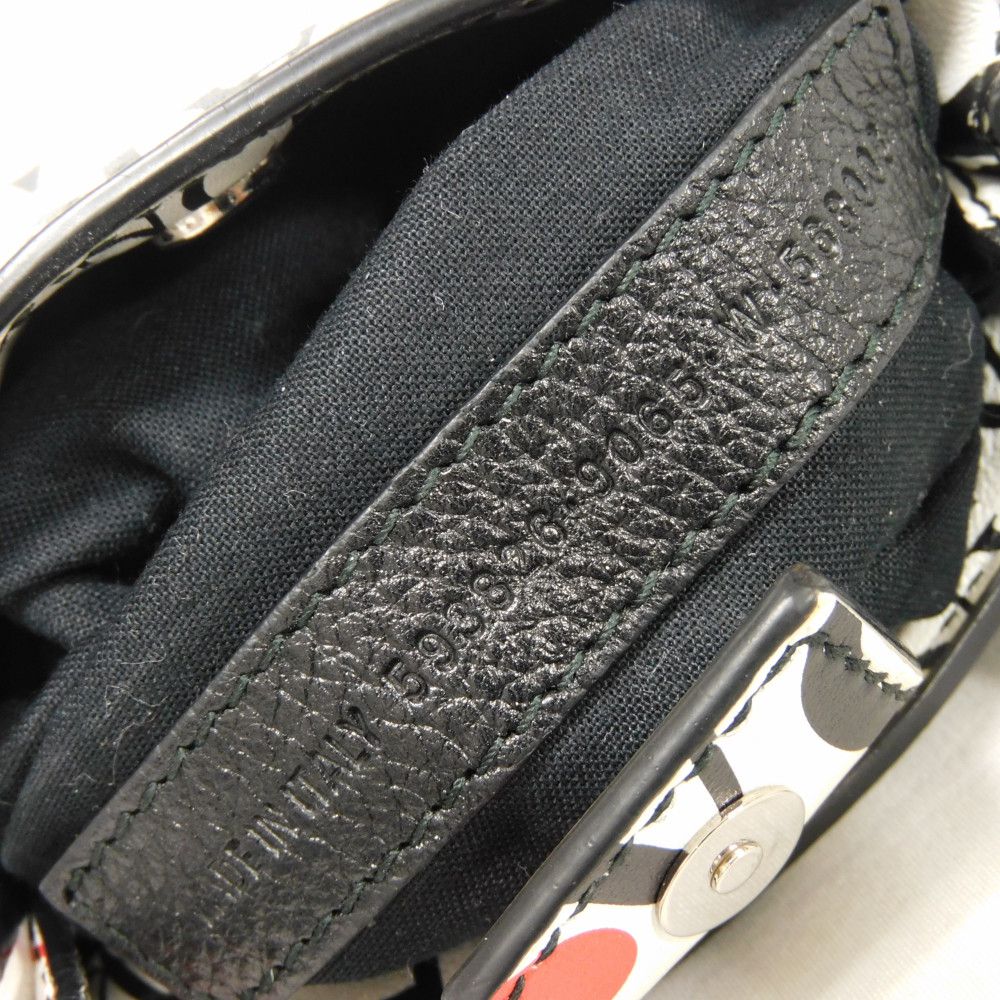 BALENCIAGA Handbag 593826 1BW5N 9065 Calf leather white logo bonjour paris shopping phone holder