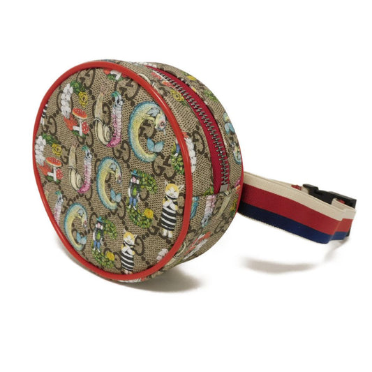 GUCCI Sling bag 502330 GG Supreme canvas (Higuchi Yuko print) x calf leather beige Yuko Higuchi Children's GG Supreme Round Mini Waist Pouch