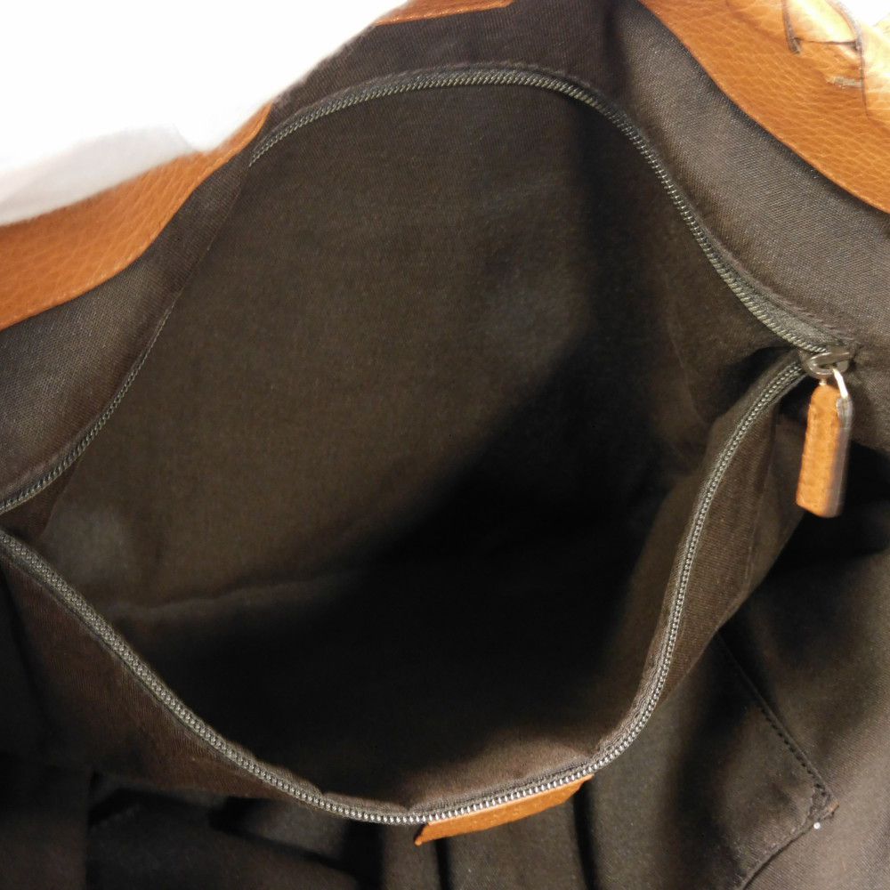GUCCI Tote Bag 354666 Calf leather (embossed) Brown charm Bamboo Tassel Large Tote