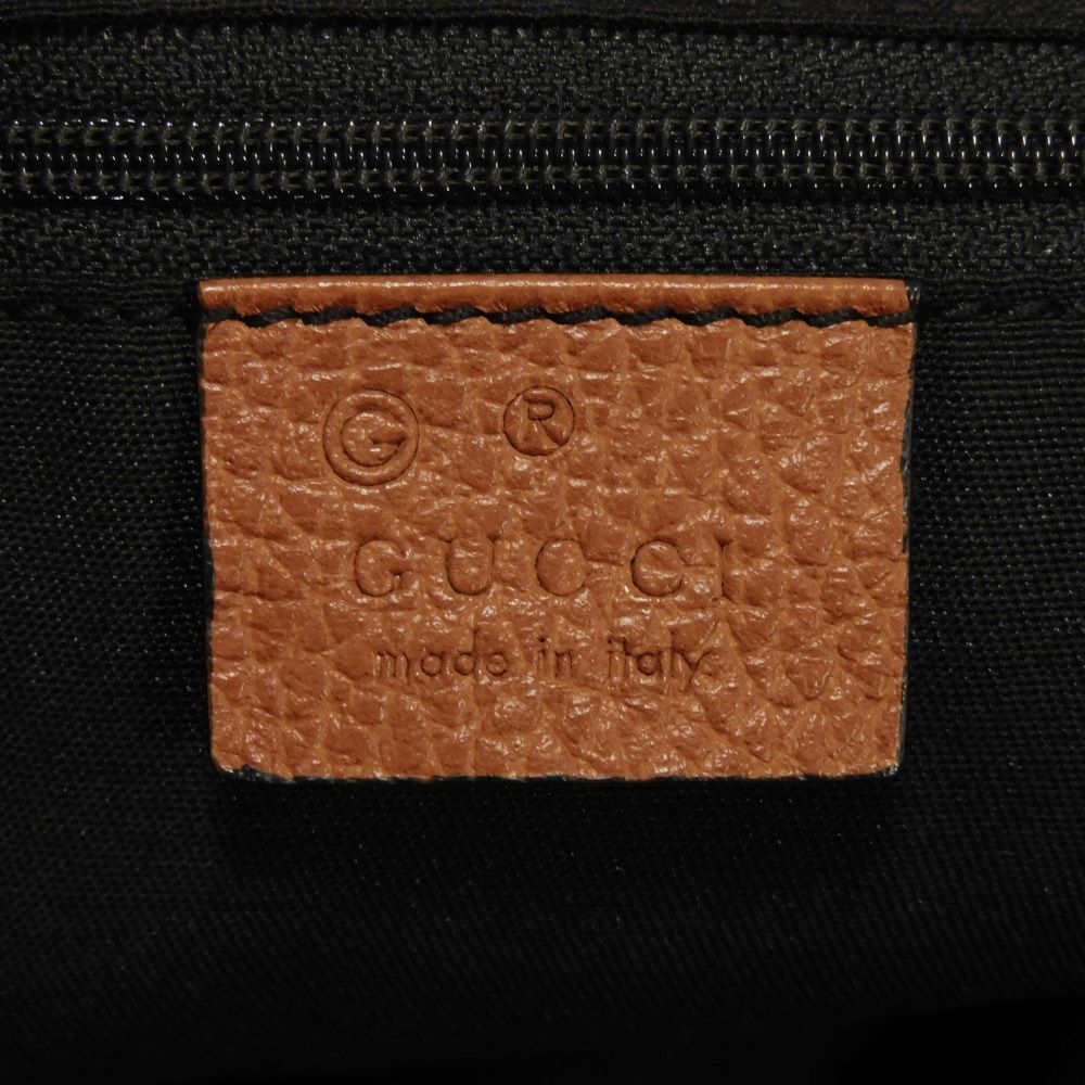 GUCCI Tote Bag 354666 Calf leather (embossed) Brown charm Bamboo Tassel Large Tote