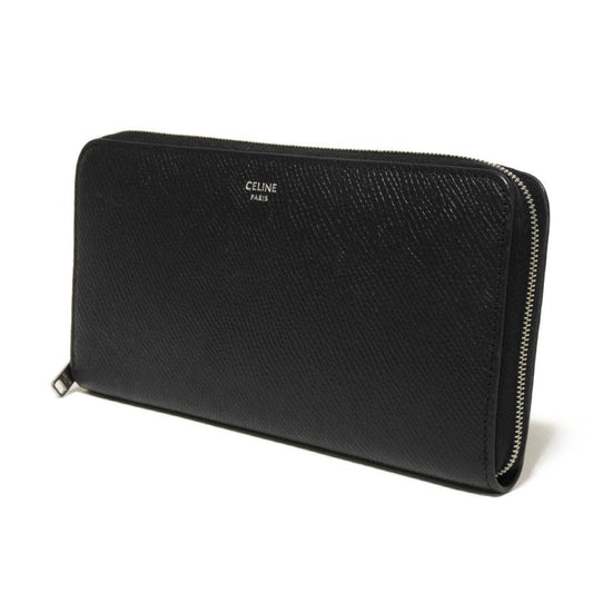 CELINE Long Wallet Purse 10B553BEL.38NO Grained calfskin (embossed) black New logo Large zipped wallet