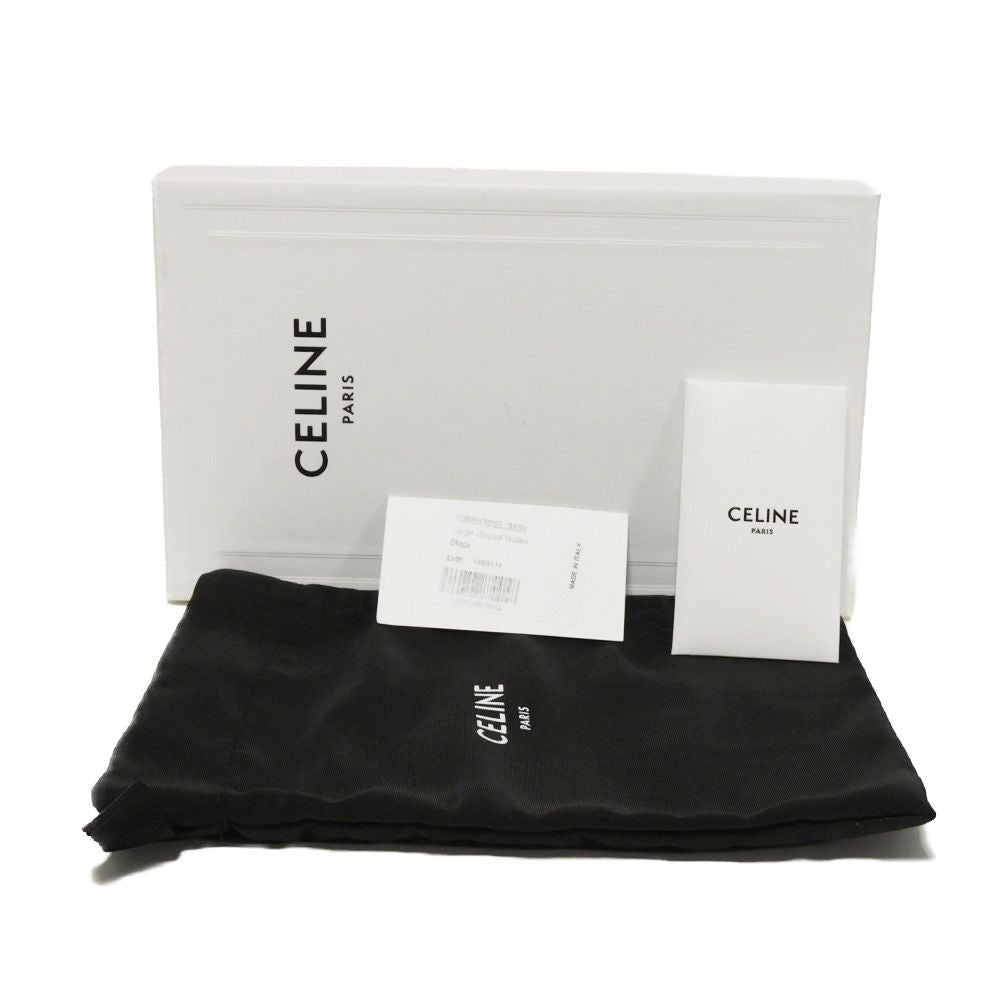CELINE Long Wallet Purse 10B553BEL.38NO Grained calfskin (embossed) black New logo Large zipped wallet