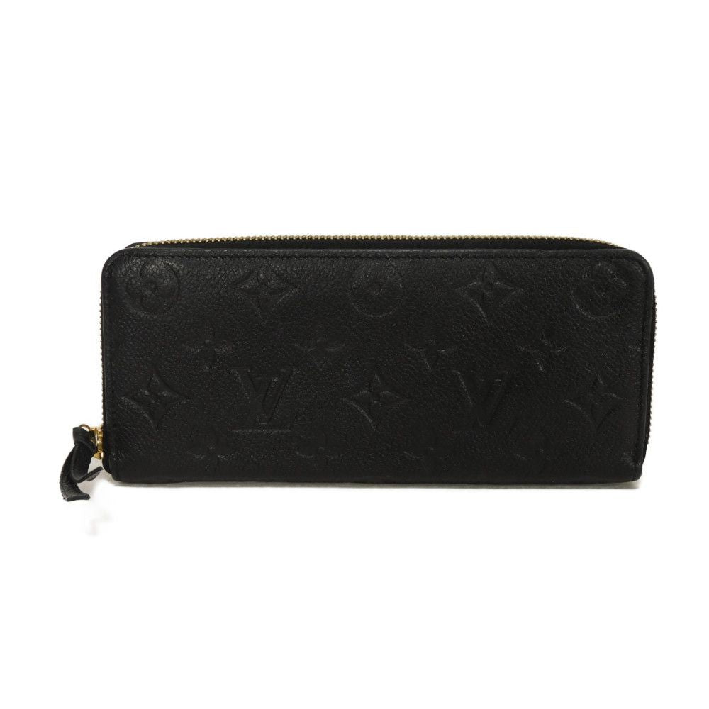 LOUIS VUITTON Long Wallet Purse M60171 Implant leather (monogram embossed) black Monogram Unplant Portefeuille Clemence