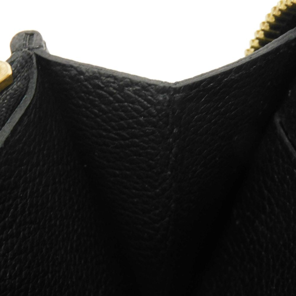 LOUIS VUITTON Long Wallet Purse M60171 Implant leather (monogram embossed) black Monogram Unplant Portefeuille Clemence