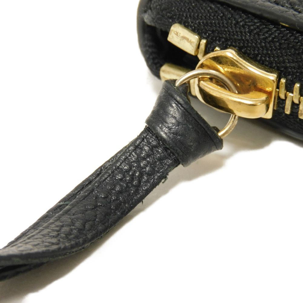 LOUIS VUITTON Long Wallet Purse M60171 Implant leather (monogram embossed) black Monogram Unplant Portefeuille Clemence