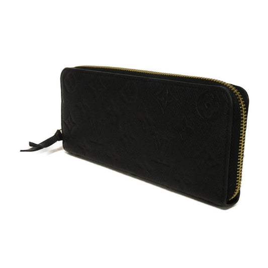 LOUIS VUITTON Long Wallet Purse M60171 Implant leather (monogram embossed) black Monogram Unplant Portefeuille Clemence