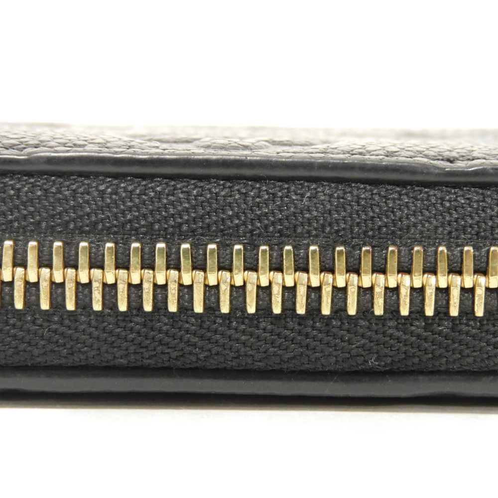LOUIS VUITTON Long Wallet Purse M60171 Implant leather (monogram embossed) black Monogram Unplant Portefeuille Clemence