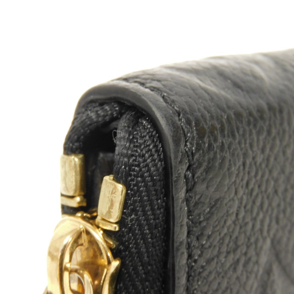 LOUIS VUITTON Long Wallet Purse M60171 Implant leather (monogram embossed) black Monogram Unplant Portefeuille Clemence