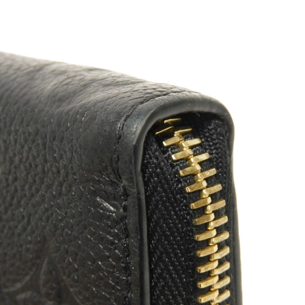 LOUIS VUITTON Long Wallet Purse M60171 Implant leather (monogram embossed) black Monogram Unplant Portefeuille Clemence
