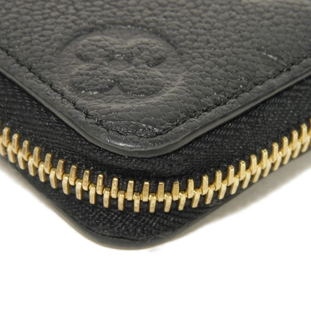 LOUIS VUITTON Long Wallet Purse M60171 Implant leather (monogram embossed) black Monogram Unplant Portefeuille Clemence