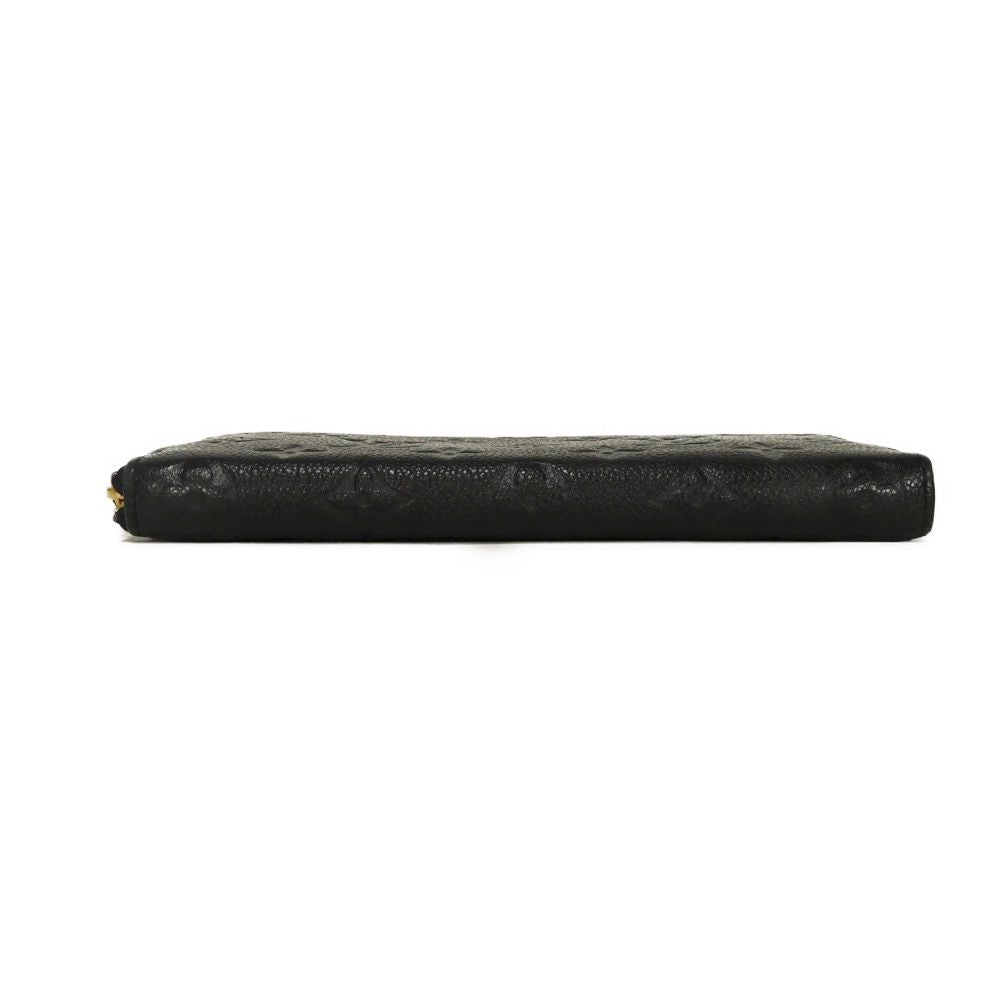 LOUIS VUITTON Long Wallet Purse M60171 Implant leather (monogram embossed) black Monogram Unplant Portefeuille Clemence