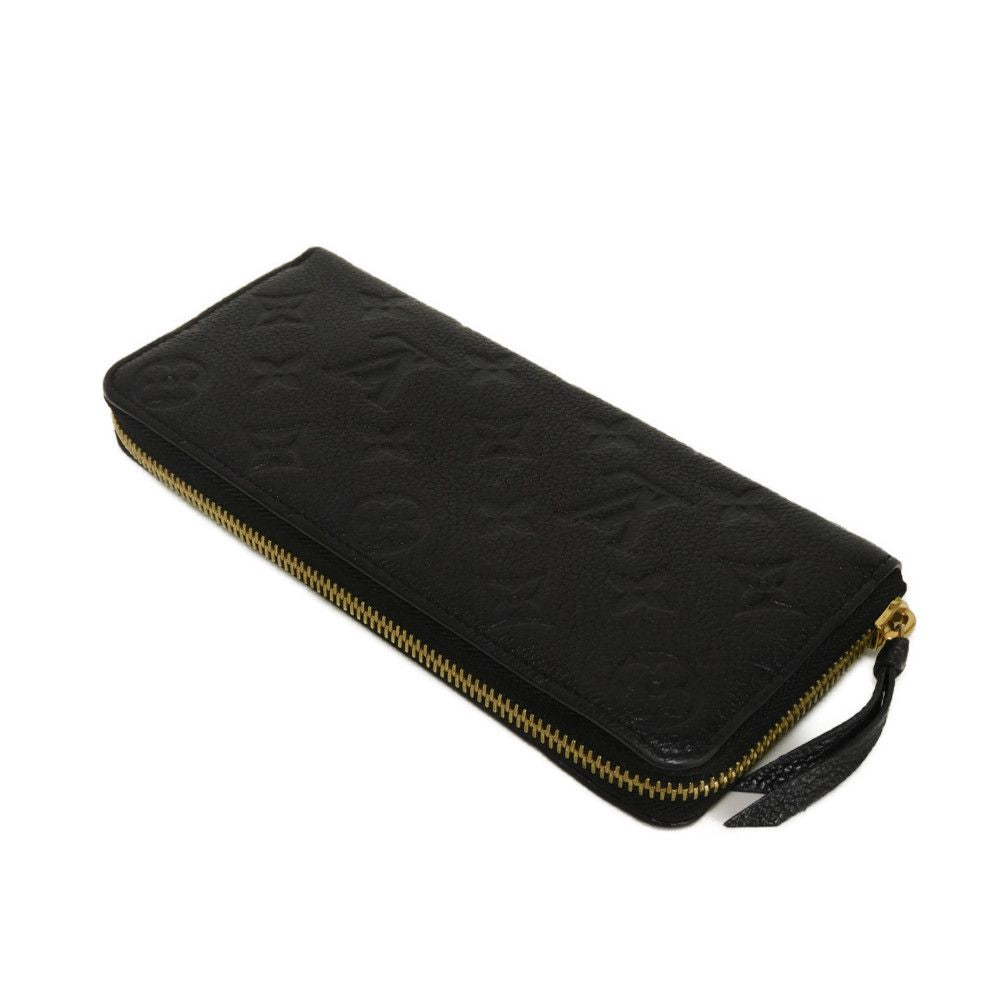 LOUIS VUITTON Long Wallet Purse M60171 Implant leather (monogram embossed) black Monogram Unplant Portefeuille Clemence