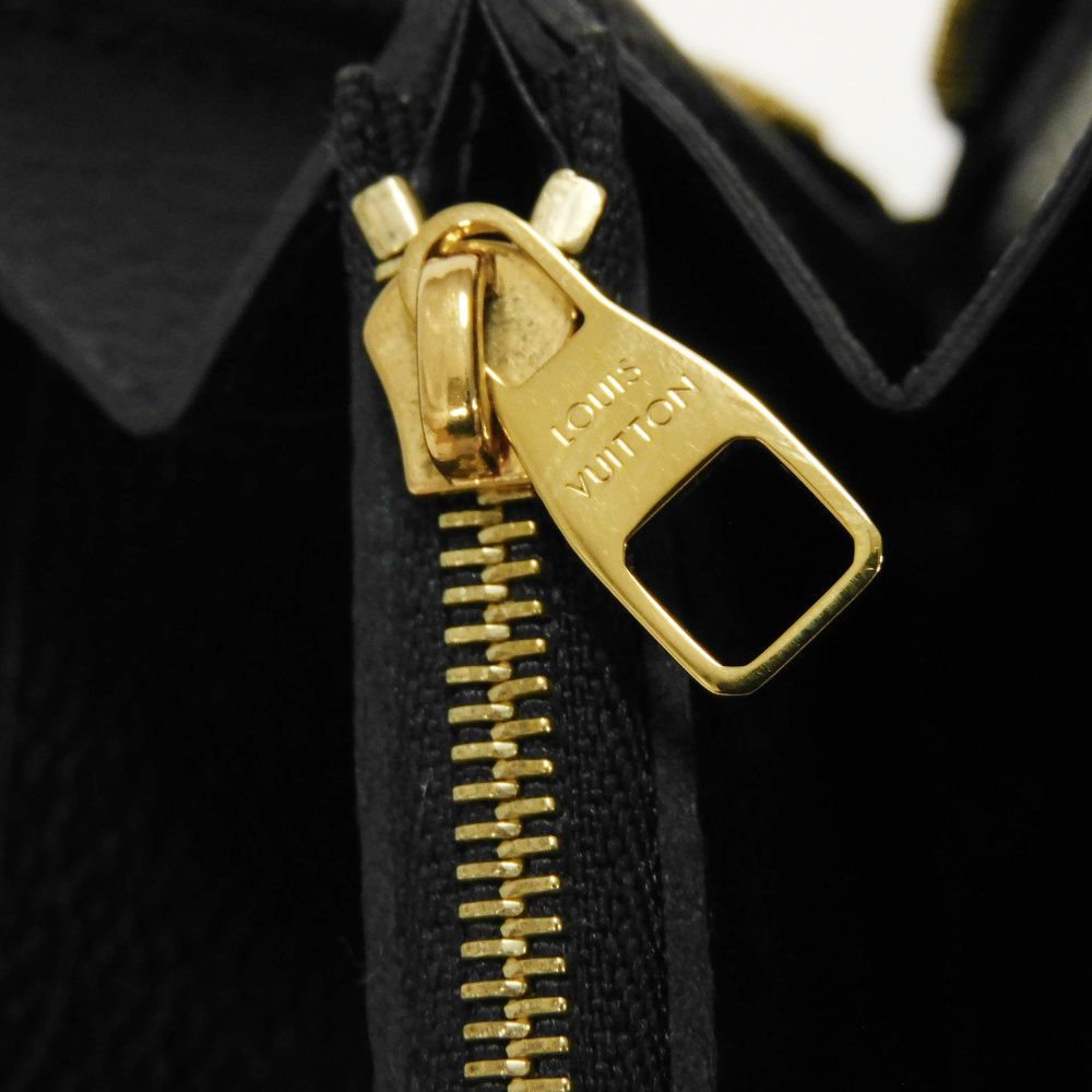 LOUIS VUITTON Long Wallet Purse M60171 Implant leather (monogram embossed) black Monogram Unplant Portefeuille Clemence