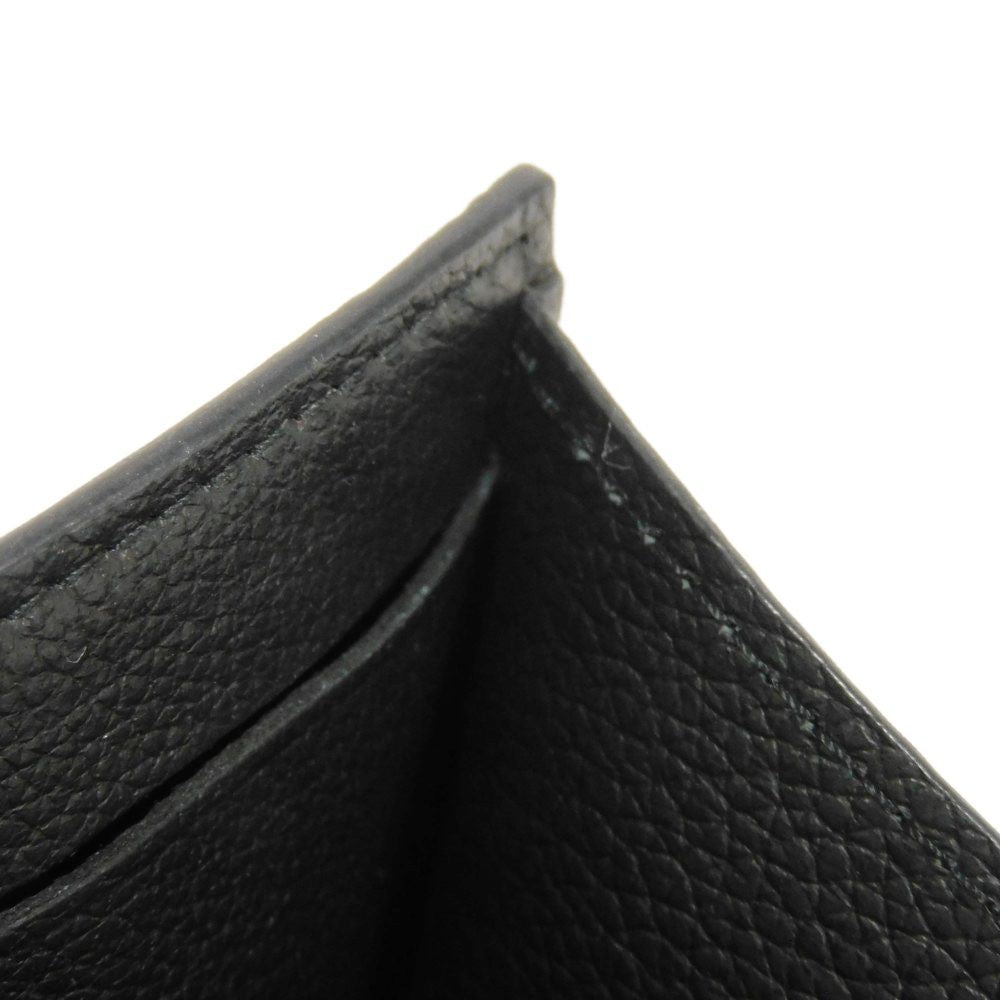 LOUIS VUITTON Tri-fold wallet M63921 Grain calf leather (embossed) Noir LV logo Portefeuille Rock Mini