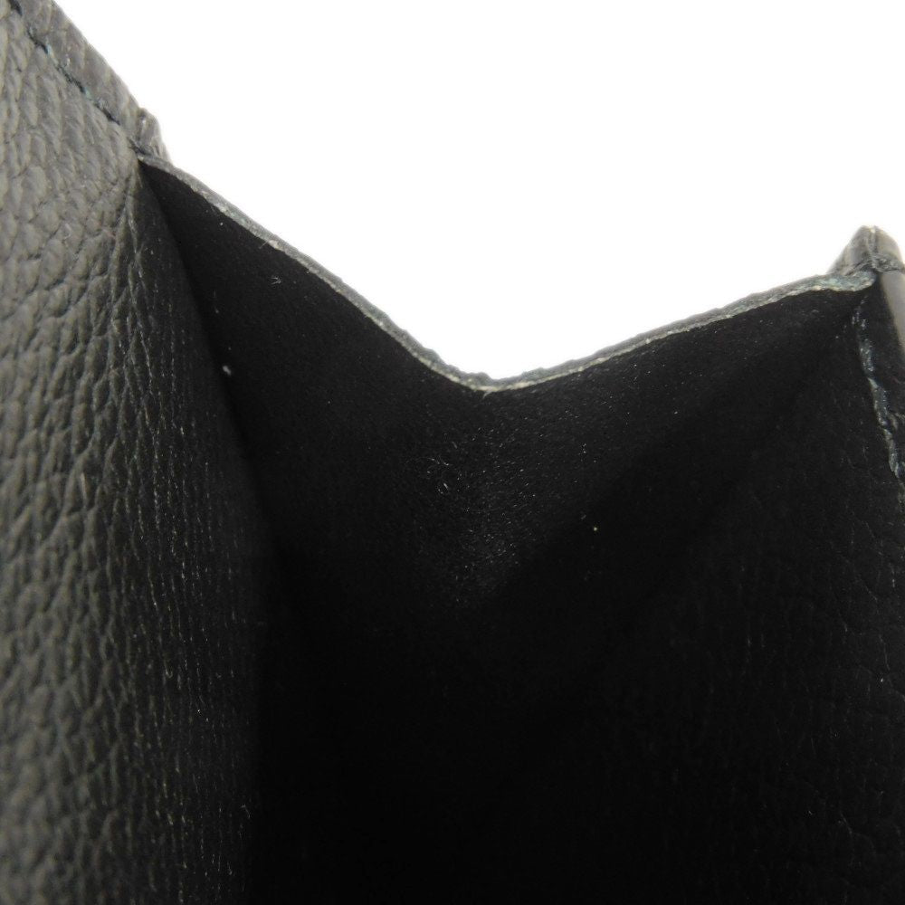 LOUIS VUITTON Tri-fold wallet M63921 Grain calf leather (embossed) Noir LV logo Portefeuille Rock Mini