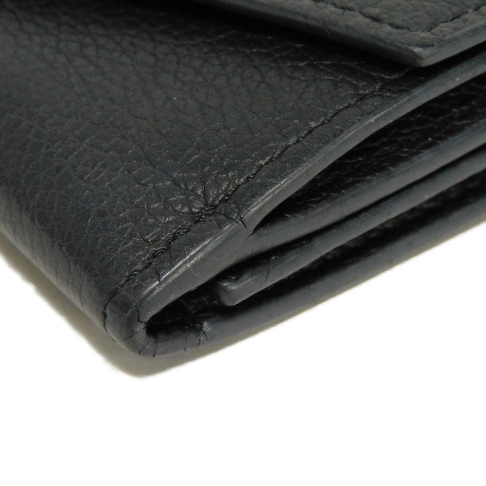 LOUIS VUITTON Tri-fold wallet M63921 Grain calf leather (embossed) Noir LV logo Portefeuille Rock Mini