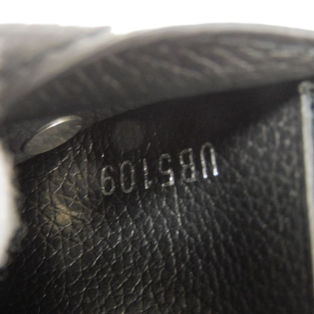 LOUIS VUITTON Tri-fold wallet M63921 Grain calf leather (embossed) Noir LV logo Portefeuille Rock Mini